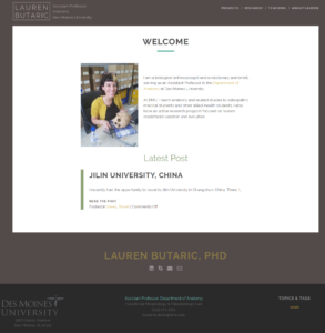 Lauren Butaric website screenshot